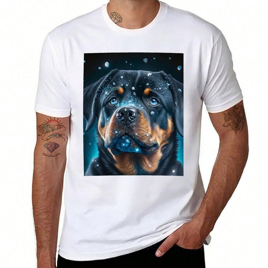 Shimmering Rottweiler Puppy T-Shirt t shirts for man pack cotton man t shirt designer T-Shirt