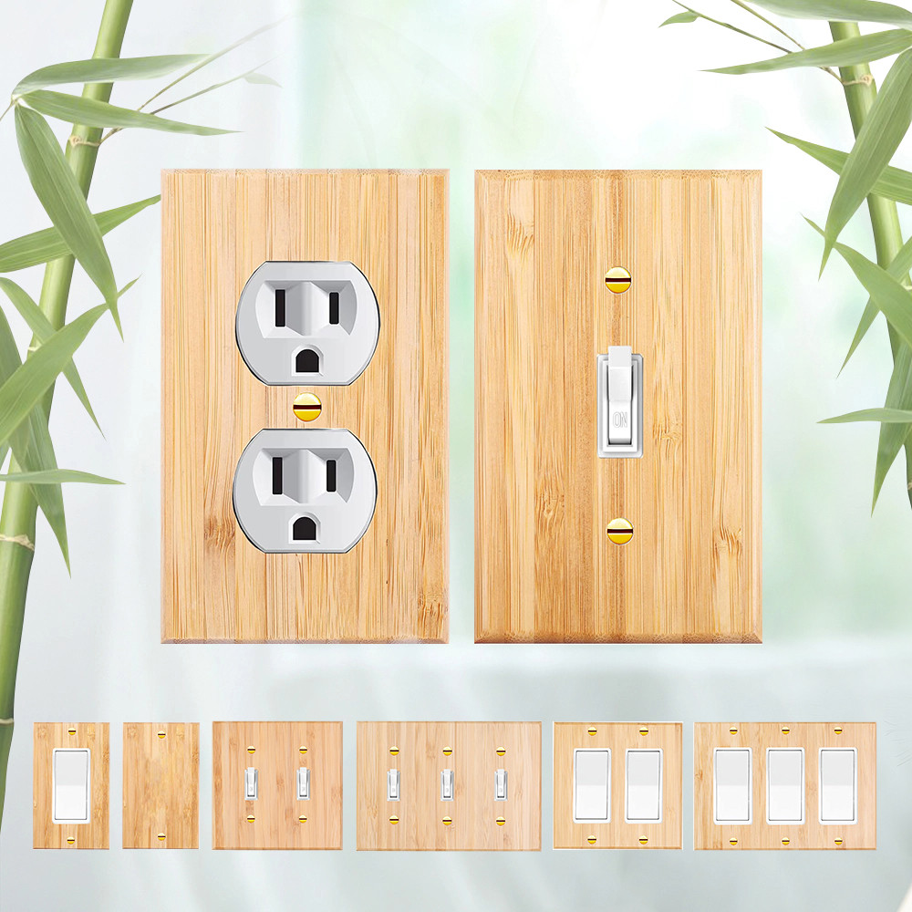 1 piece of wall panel light swit cover, various styles of bamboo wall panel light swit socket cover,