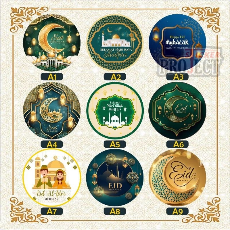 STIKER EID MUBARAK | STIKER IDUL FITRI | STIKER TOPLES | STIKER HAMPERS