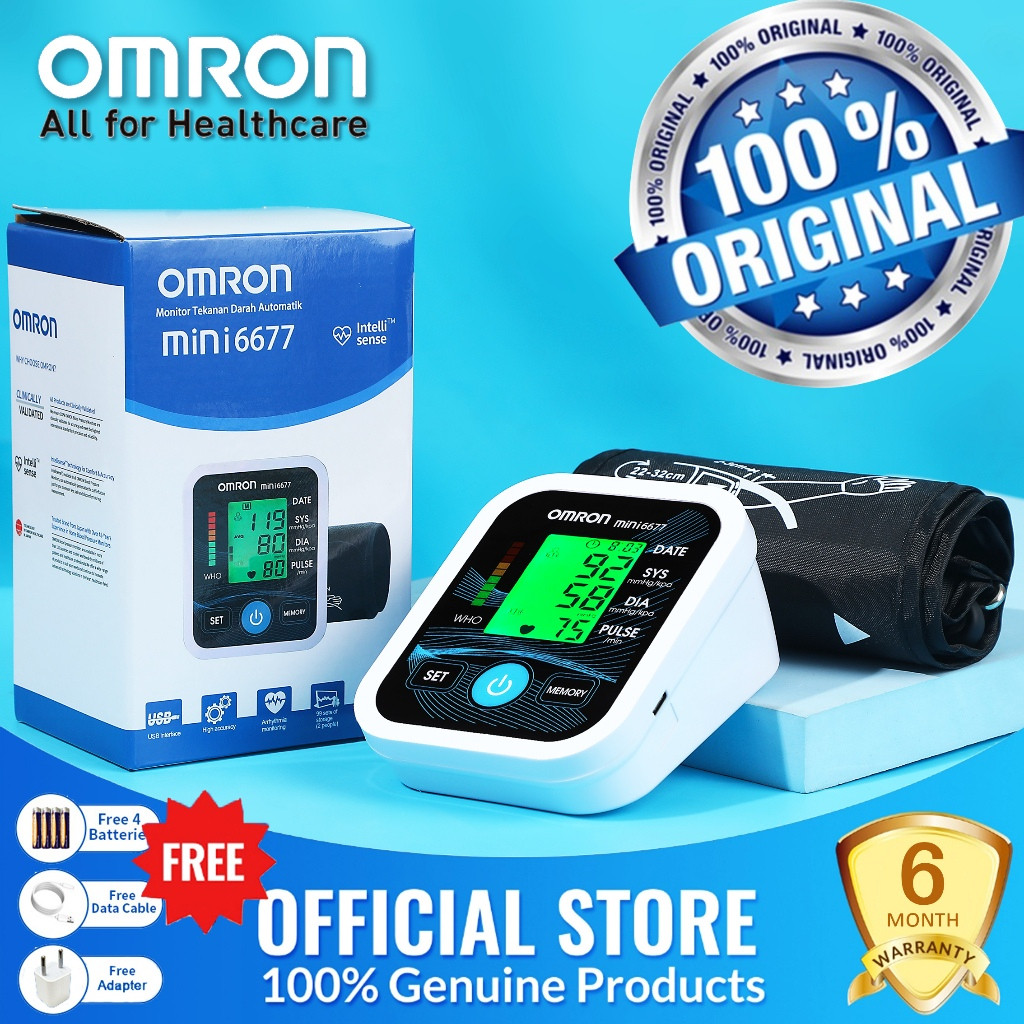 Resmi OMRON Tensimeter Digital Alat Cek Tensi Darah Digital Sepenuhnya Otomatis Alat Tensi Darah Dig