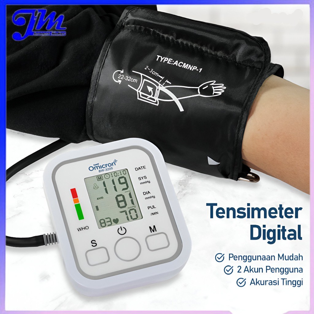 TaffOmicron Alat Cek Pengukur Tekanan Tensi Darah Digital Tensimeter Akurasi Tinggi