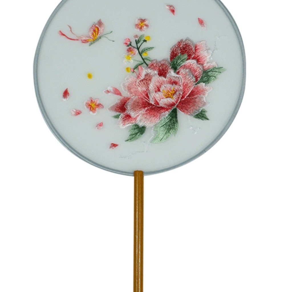 Kipas Bulat Tari Gaya Cina Bordir Dua Sisi Gaya Kuno Kipas Bulat Anak