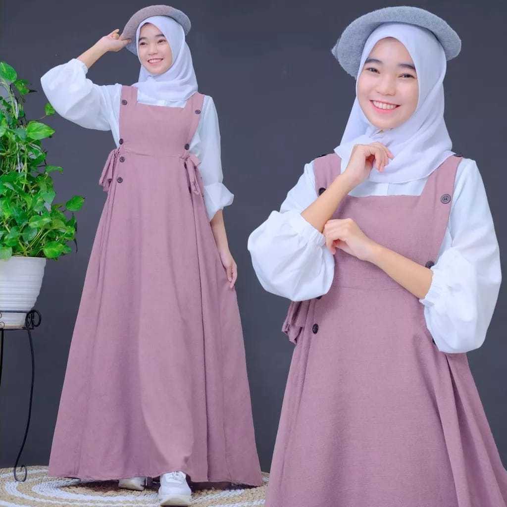 Baju Gamis Anak Tanggung Perempuan Usia 11- 17 Tahun Katun KOrean Style Polos