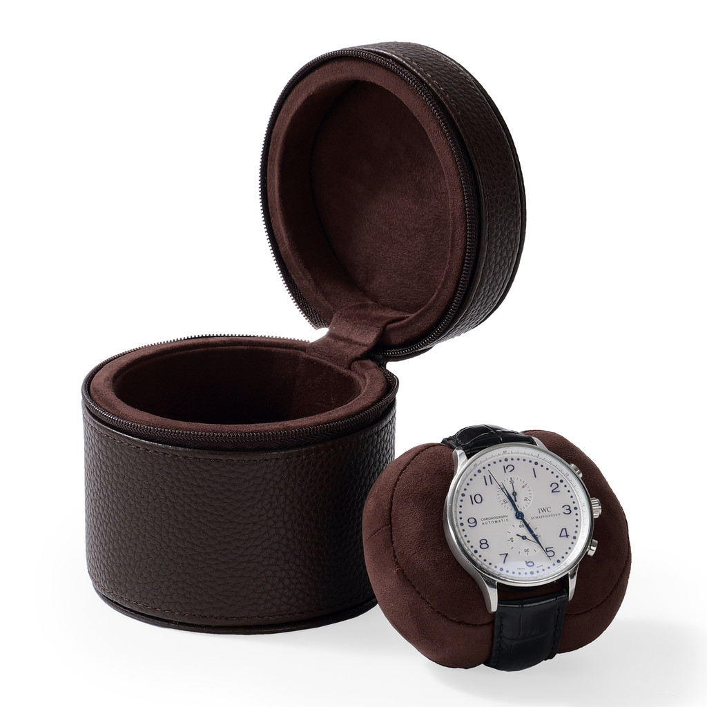 FANXI Round Leather Watch Case Collection Multi Color Watch Box & Watch Storage with Soft Lining, Co
