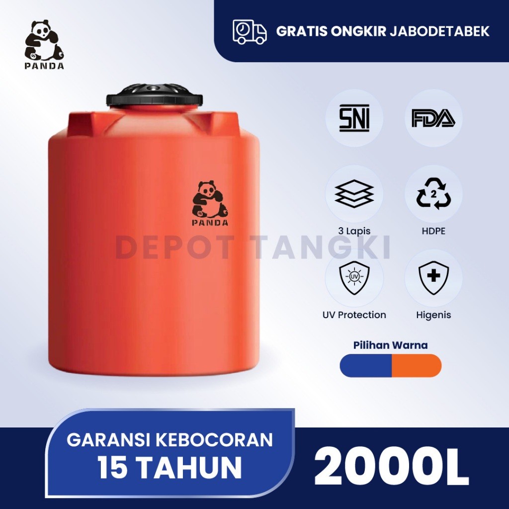 Tangki Air Toren Air Tandon Air Panda 2000 Liter