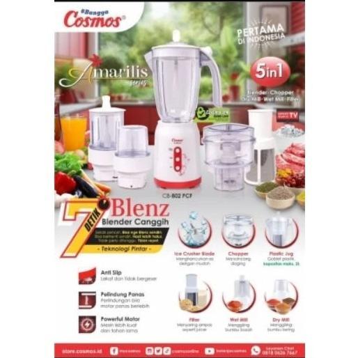 COSMOS Blender Plastik BLENZ 1.2 Liter 4 in 1 - CB 802 cb802 cosmos