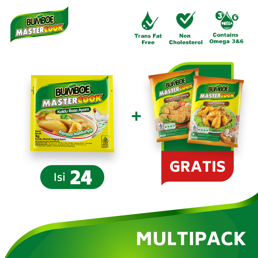 [Multipack Isi 24] Bumboe by Mastercook Kaldu Ayam GRATIS Bumboe Ayam Goreng + BumBoe Tahu Tempe Gor