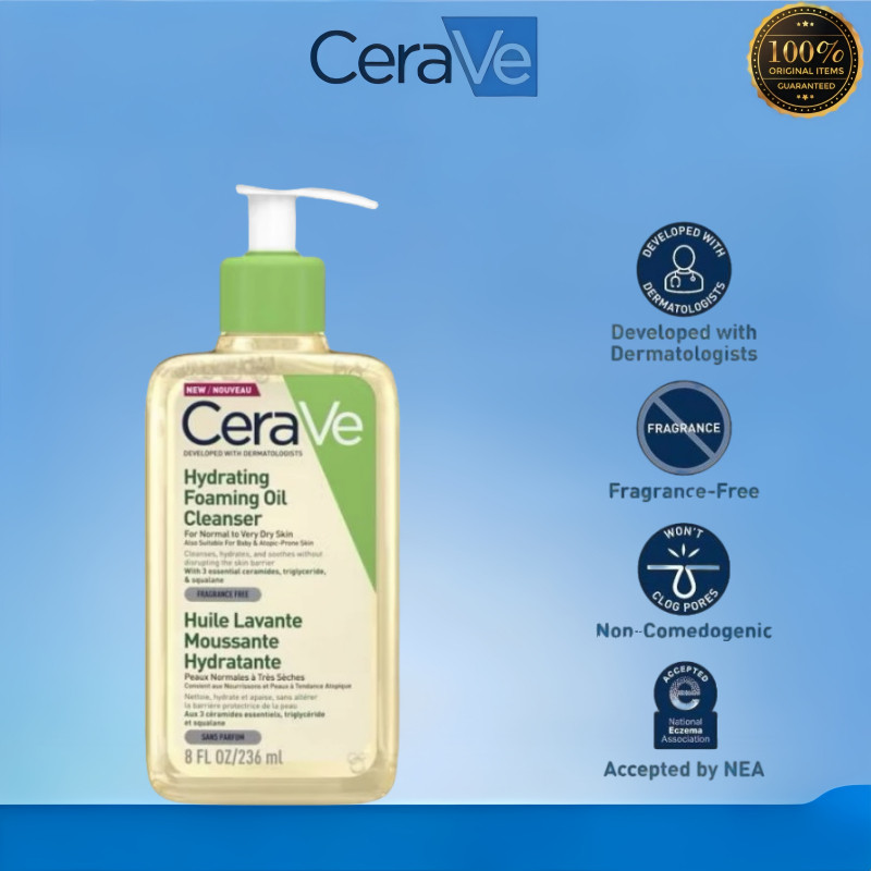 CeraVe Hydrating Foaming Oil Cleanser 236ml Vegan