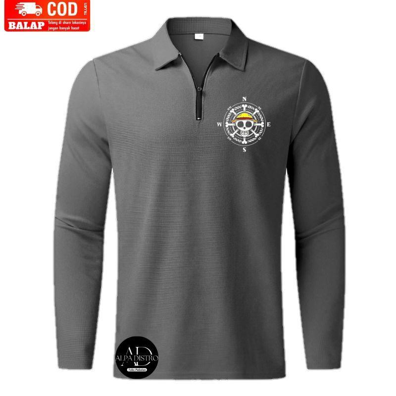 Kaos kerah zipper ONEPISE1 lengan panjang pria>Kombinasi kaos zipper pria terbaru>Kaos cowok