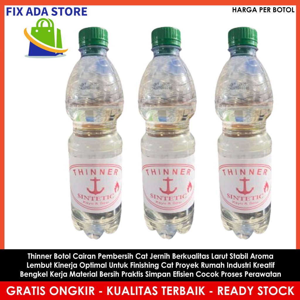 Thinner Botol Cairan Pembersih Cat Jernih Berkualitas Larut Stabil Aroma Lembut Kinerja Optimal Untu