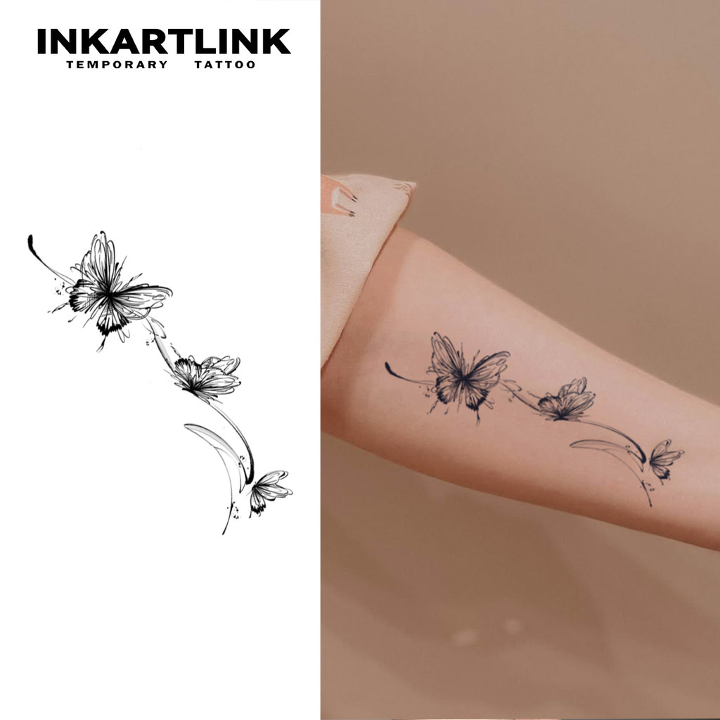 Butterfly temporary tattoo sticker, waterproof magic tattoo, lasts to 15 days fake tattoo, semi perm