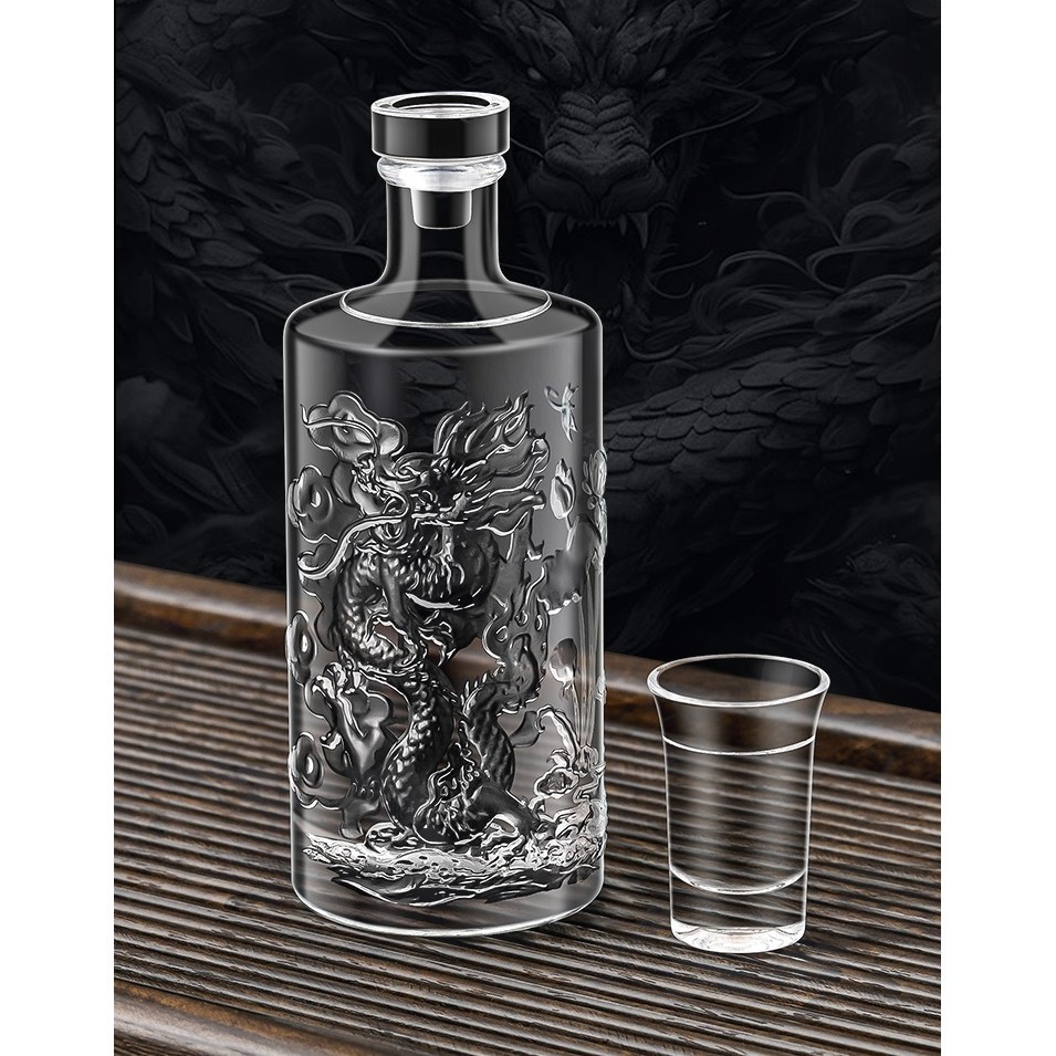 500ml Glass Decorative Western Wine Bottle Transparent XO Red Wine Empty Bottle Whiskey Wine Dispens