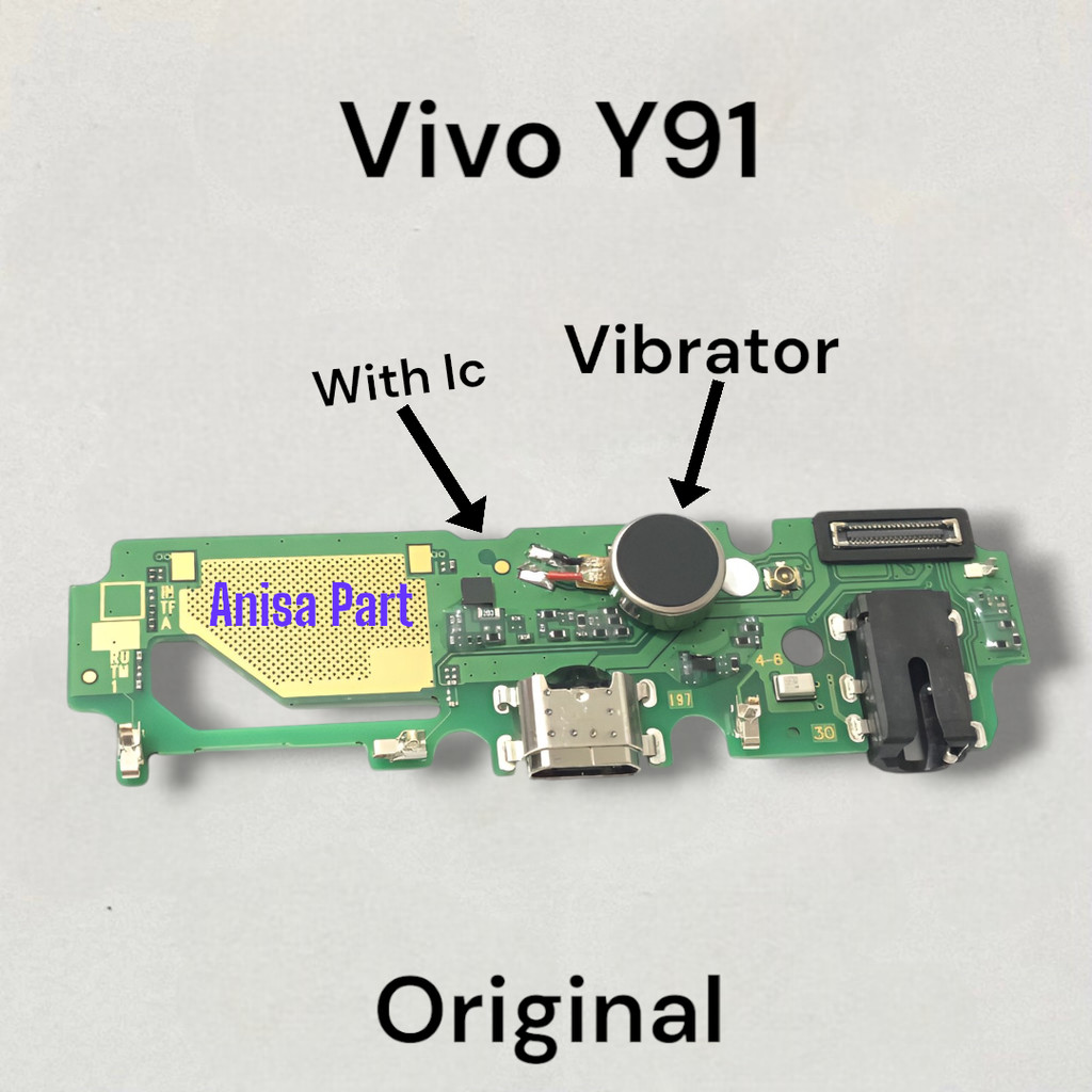 Papan Cas Konektor Cas Vivo Y91 Original Full Komponen Ic