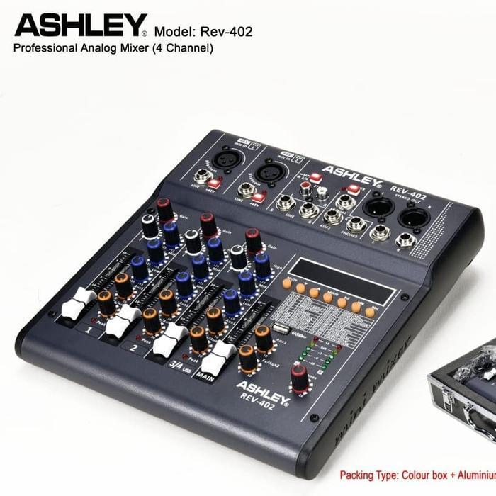 mixer ashley 4 channel Rev-402 baru 320 dsp plus koper ALUMINIUM
