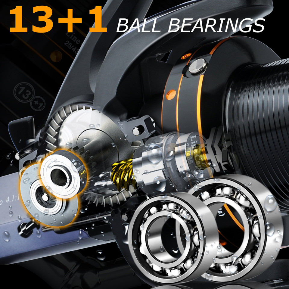 Sougayilang 6000-10000 Spinning Fishing Reels 13+1BB Metal Spool MAX Drag 22kg Carp Reel for Saltwat