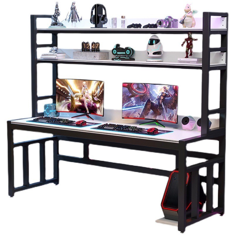 Office desk and chair set esports desk home bookshelf twoperson gaming and competitive techsavvy tab