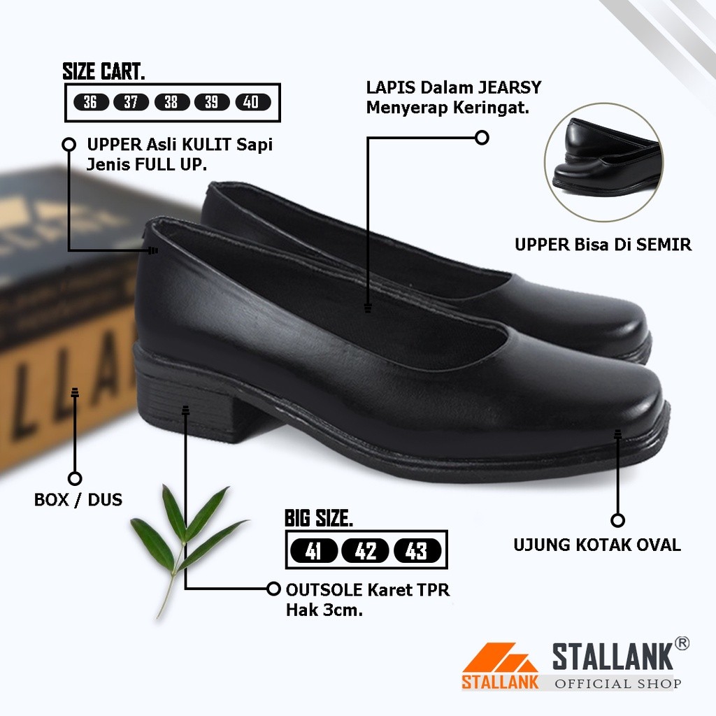 Promo STALLANK || Sepatu Pantofel Kerja Wanita Asli Kulit