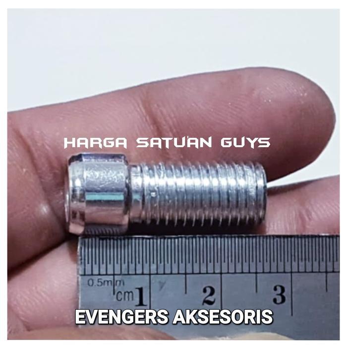 BAUT L SPION MOTOR/BAUT L6 UKURAN 10 X 25 DRAT KANAN/DRAT KIRI/KUNCI L - Ulir Kanan, Drat 14 / 10mm