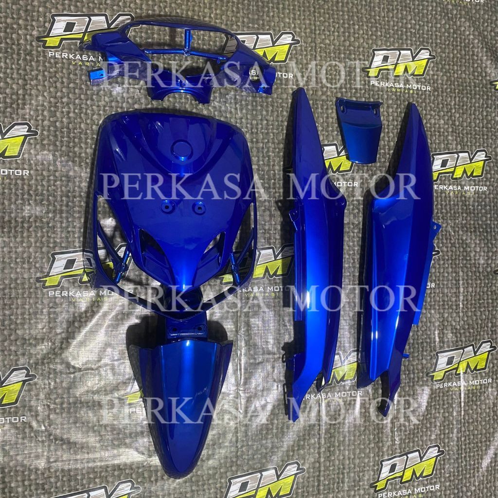 TERMURAH  BISA COD Full Set Body Mio Smile Warna Biru – Paket Body Set Mio Smile Lengkap  Biru Gloss