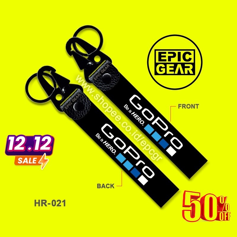 HIGH QUALITY GANTUNGAN KUNCI GOPRO KEYCHAIN SEPEDA MOTOR MOBIL PREMIUM KEY CHAIN GO PRO RING TAGS ST