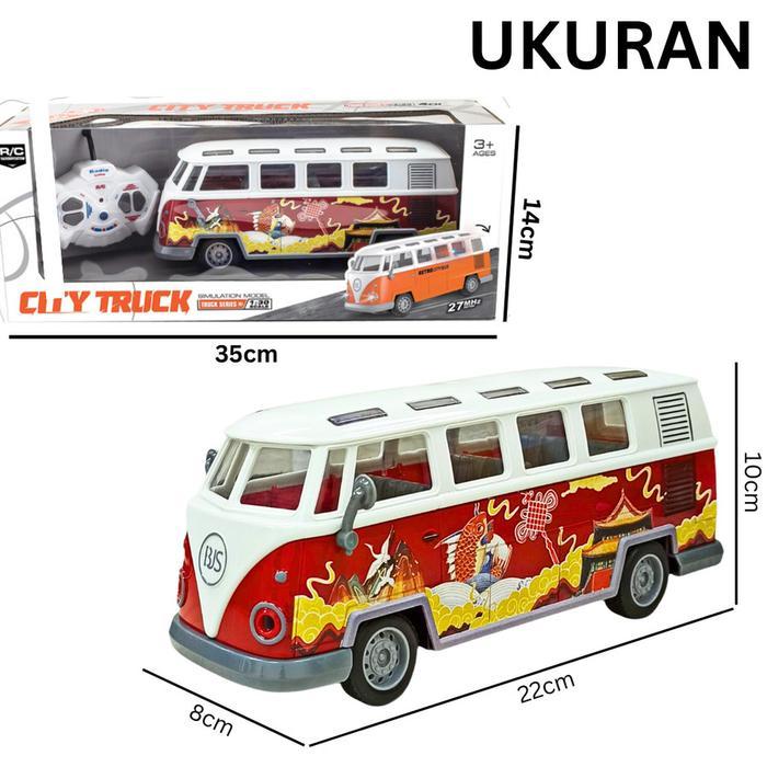 Mainan Mobil Remote Control RC VW Bus 1/30 With Light HT-244