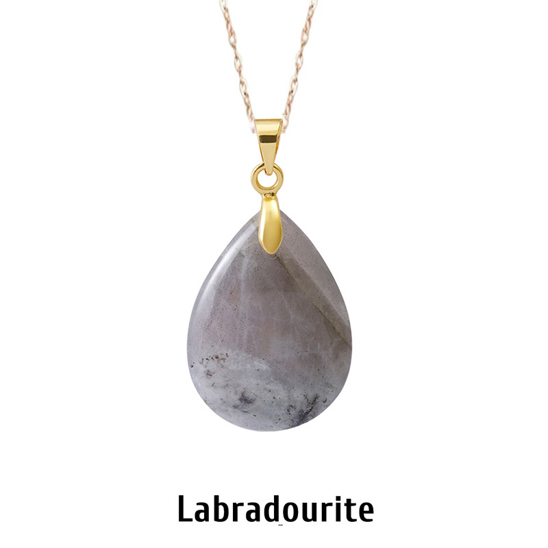 Natural Stone Crystal Pendant Teardrop Fashion Necklace For Diy Necklace Earrings Making Jewelry Chr