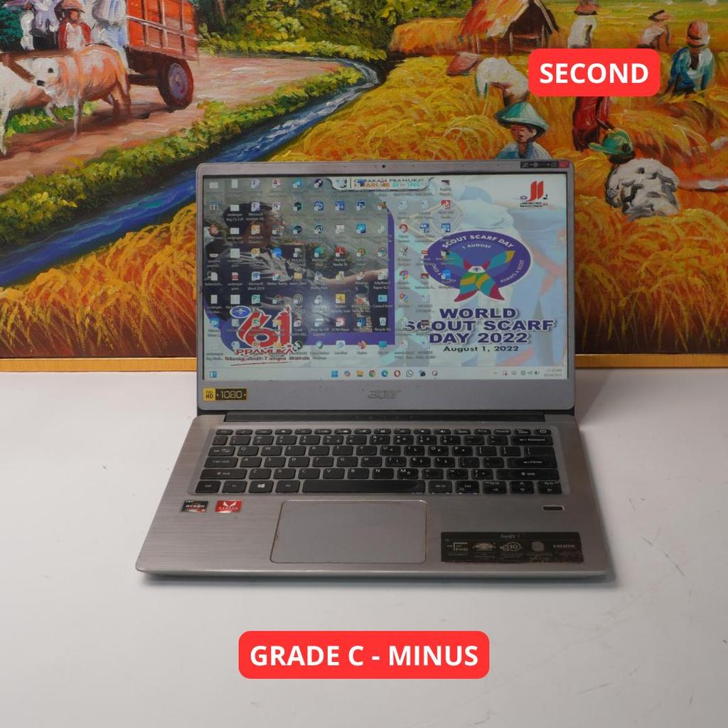 ACER SWIFT SF314-41 AMD RYZEN 5 3500U 4 GB (14") GRADE C - MINUS LAPTOP SECOND ORIGINAL SINAR MUTIAR