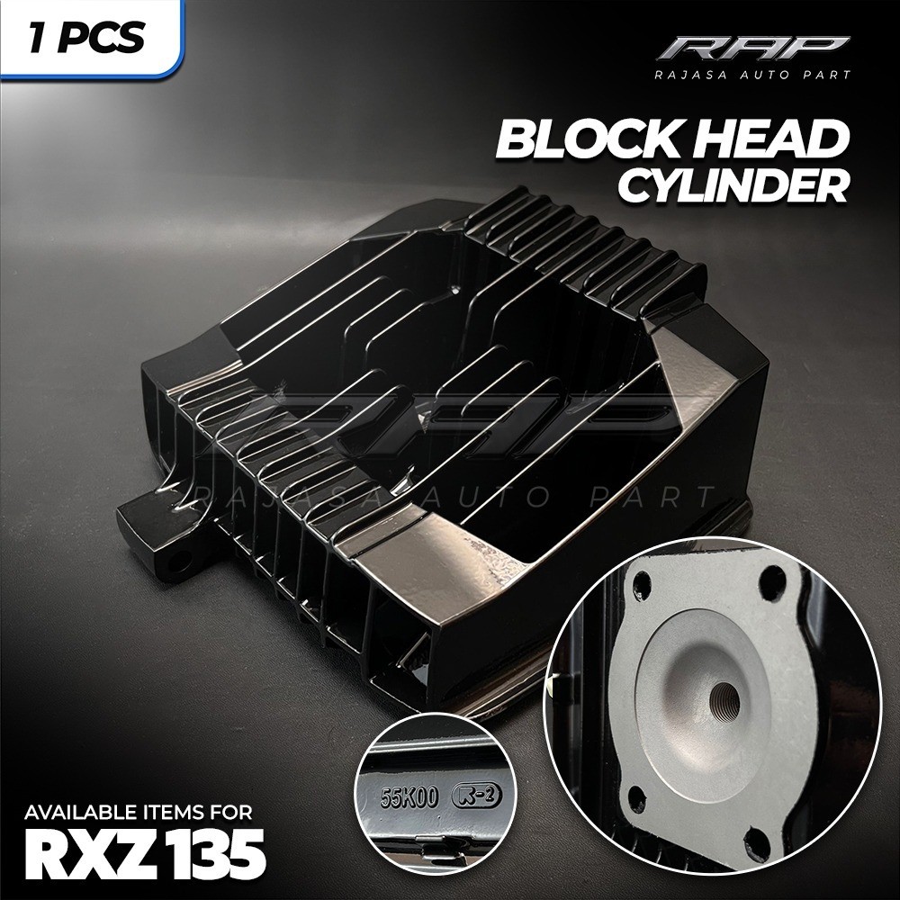 CYLINDER HEAD RXZ 135 RX135Z HITAM /HEAD CYLINDER COP RXZ135 MALAYSIA 55K