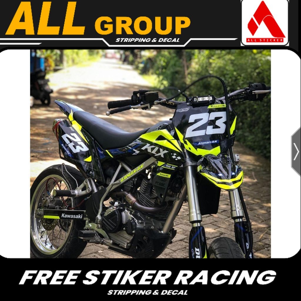 Decal Sticker DTX/KLX BF-KLX GordonFull Body Cutting Kuning Stabilo - Free Custom