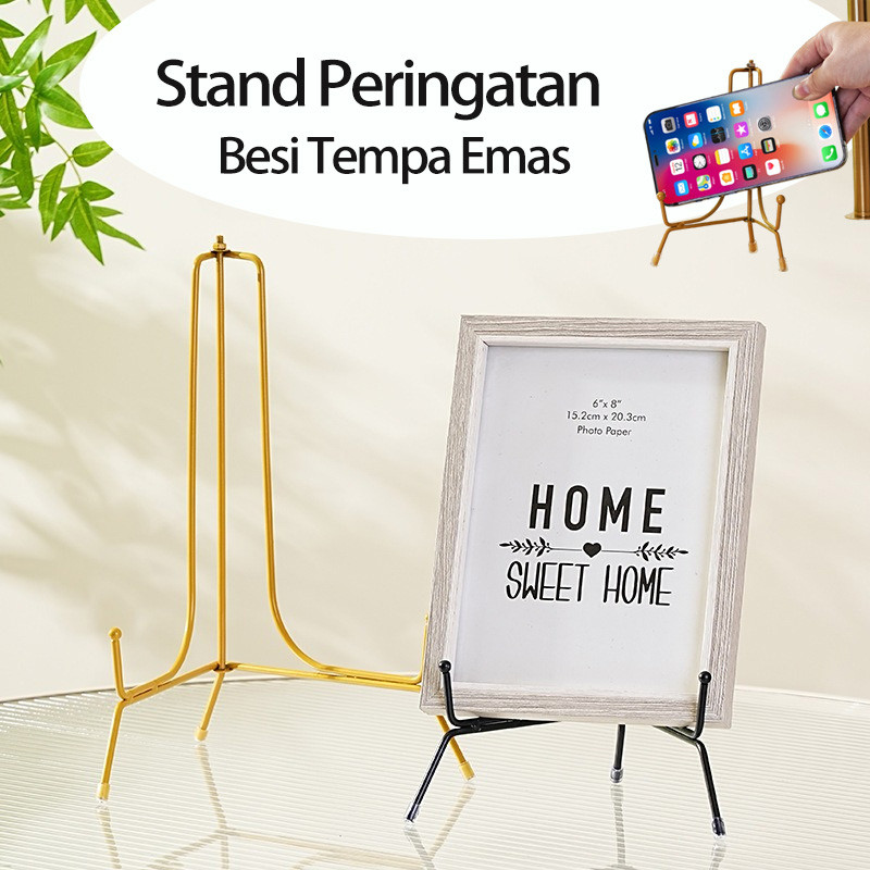 Mi.more 4/6/8inci Rak Piring Besi Tempa Berlapis Emas / Rak Pajangan Rak Piring Peringatan / Rak Alb