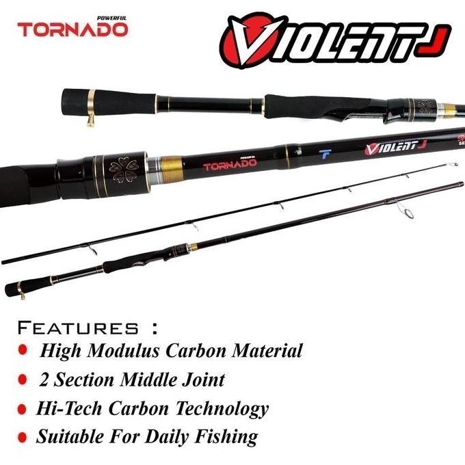 Joran Spinning Tornado VIOLENT-J Sport Series GAGANG JAPAN STYLE Hi-Carbon 24T HRH Extra Strong Ligh