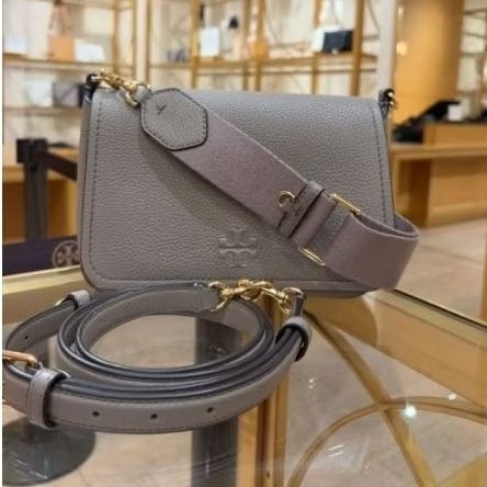 Ready TB Thea Small Flap Crossbody Grey Heron