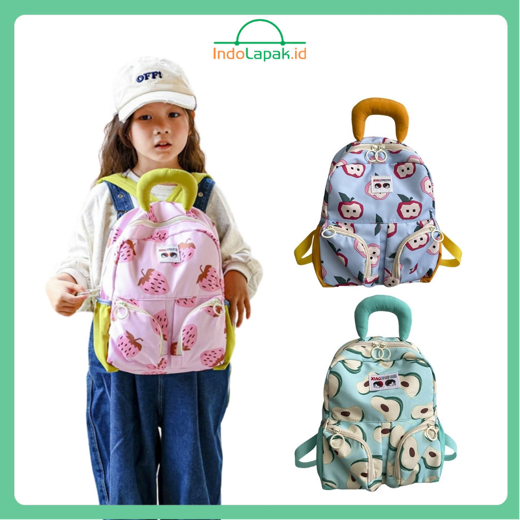 INDOLAPAK (648) Tas Ransel Anak SD TK Motif Lucu / Tas Sekolah Karakter Buah
