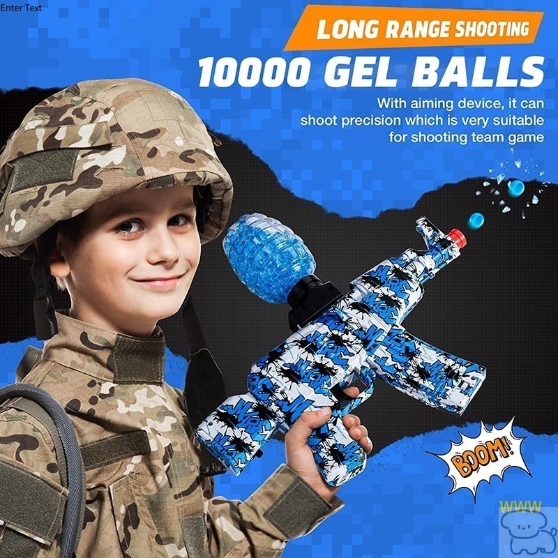 [DISKON 50%] Senapan Air Gel Lunak Anak – Peluru 7 mm 10.000 Butir, Full Auto  – Mainan Perang Indoo