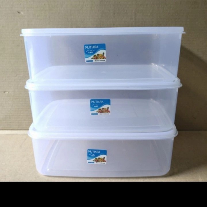 Kotak Donat - Toples Makanan plastik - Wadah mutiara pack 3500 mil Putih KMP MUTIARA .....
