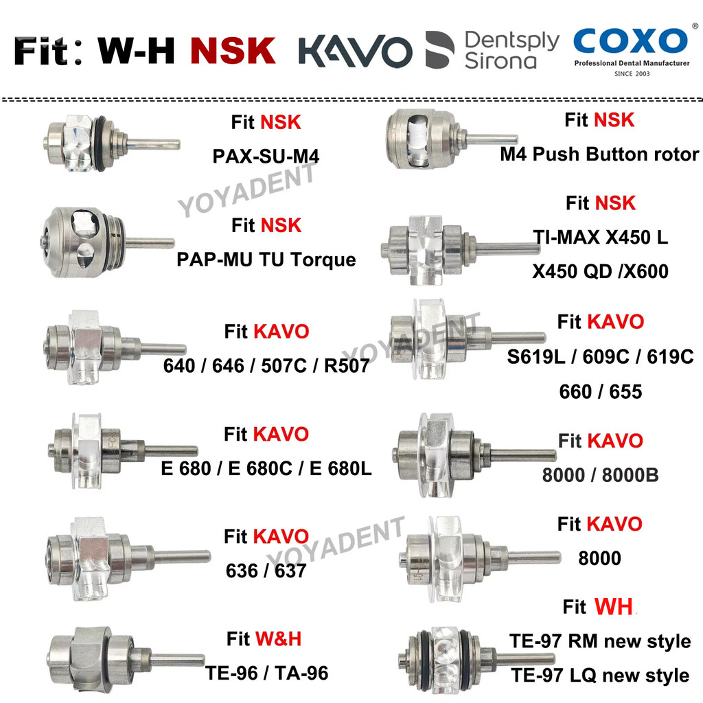 Dental Turbine Cartridge Air Rotor Dentistry Handpiece Accessories Fit NSK KAVO COXO High Speed Hand