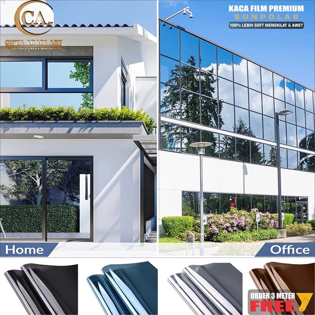 Kaca Film One Way Premium Stiker Kaca Film Untuk Kaca Jendela Pintu Rumah Gedung Mobil