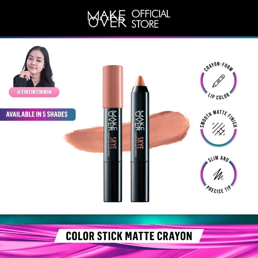 [TINTINTINWIN'S PICKS] MAKE OVER Color Stick Matte Crayon 2.6 g - Lipstick Lipstik Bibir Matte untuk