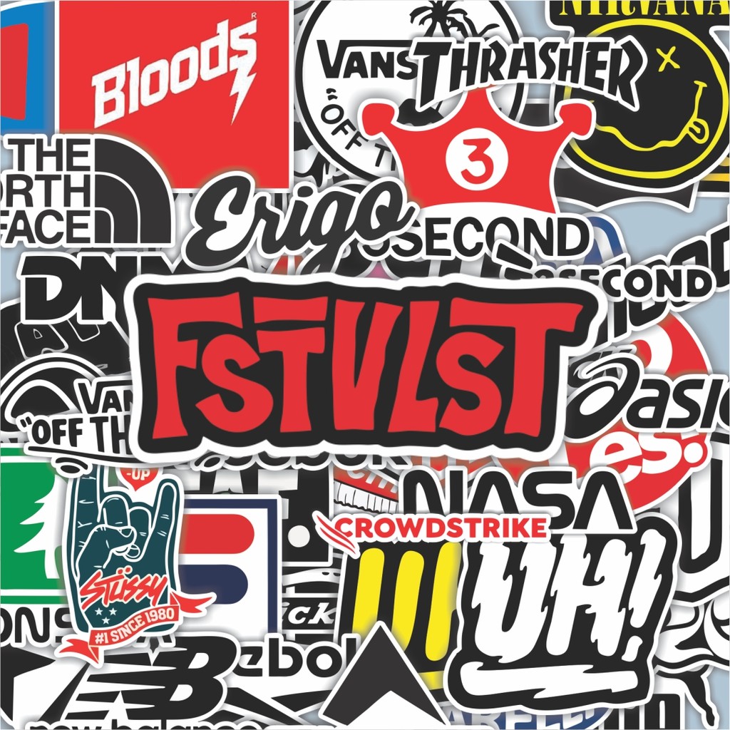 100PCS Lucu Stiker Brand Distro Stiker Aesthetic Stiker Anti Air Stikers Berperekat Waterproof stick