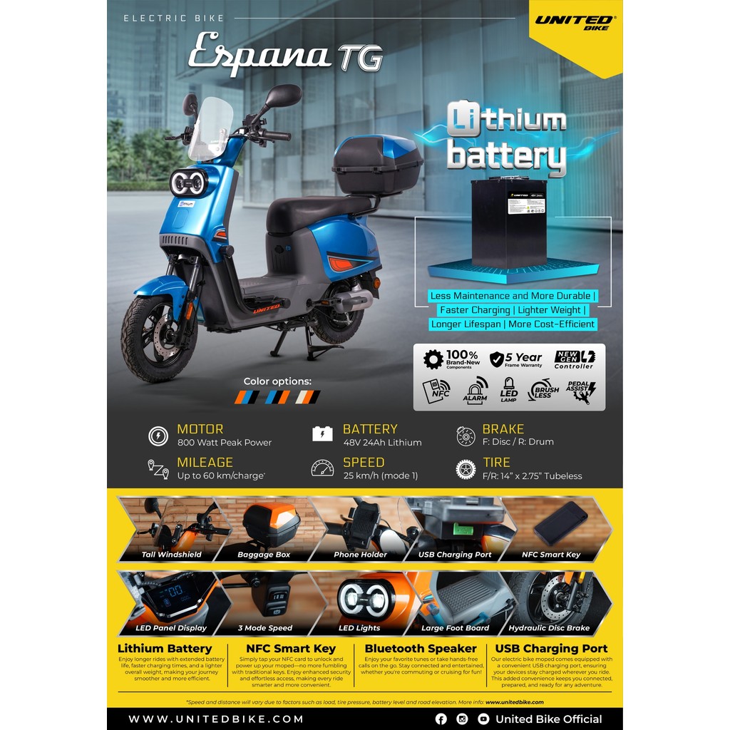 Sepeda Listrik United Espana TG 800 Watt