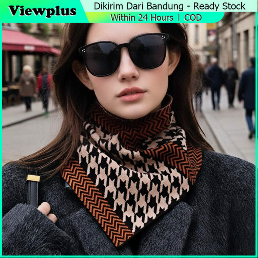 Syal Leher Turtleneck Rajutan Syal Leher Outfit Korean Style