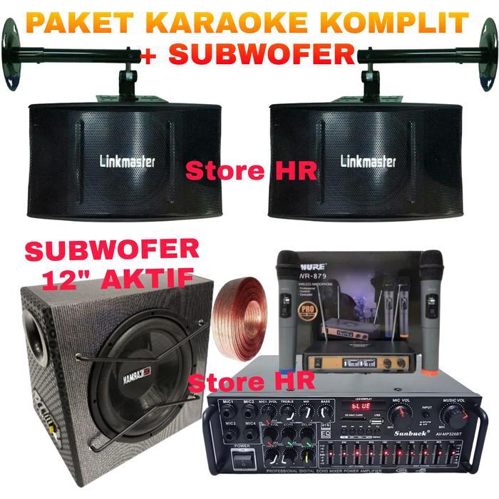 paket karaoke rumahan speaker linkmaster 8 inch + SUBWOFER 12" aktif