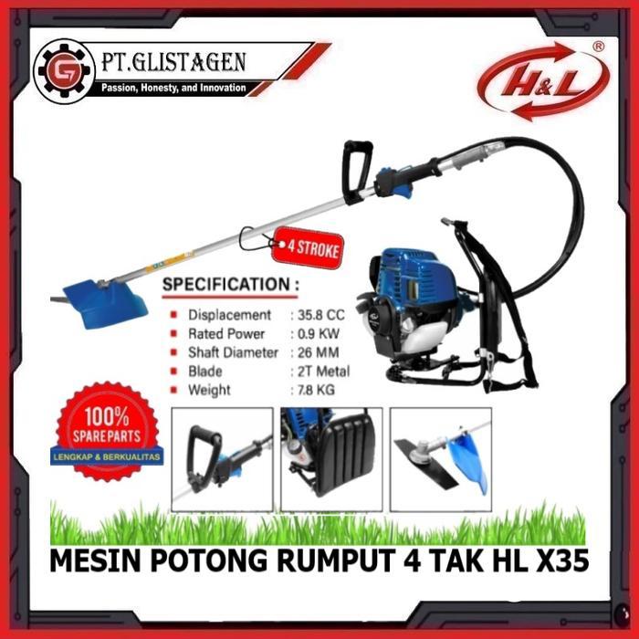 Mesin Potong Rumput Gendong Brush Cutter 4 Tak Pemotong Rumput HL X35