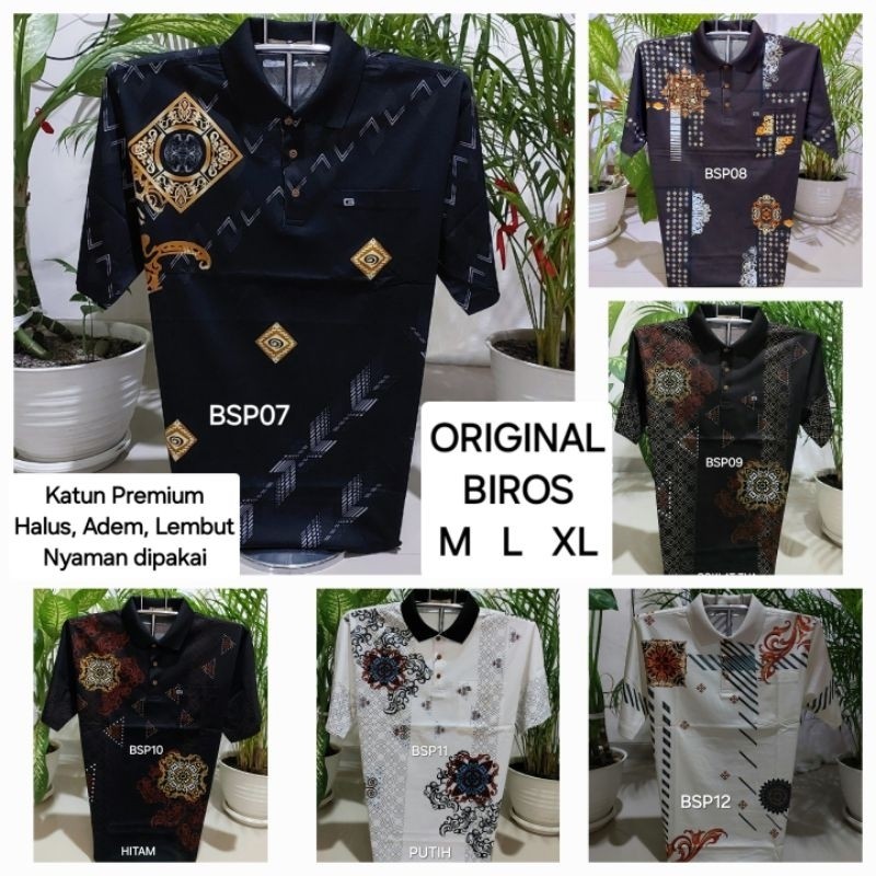 SALE BIROS - Kaos kerah Biros Original, bahan katun korea halus - model wangky cocok untuk Orang Tua