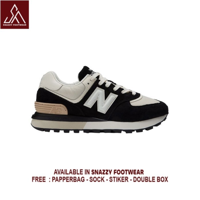Sepatu Sneakers New Balance 574 Legacy U574LGGI Black White 100% Original Unisex