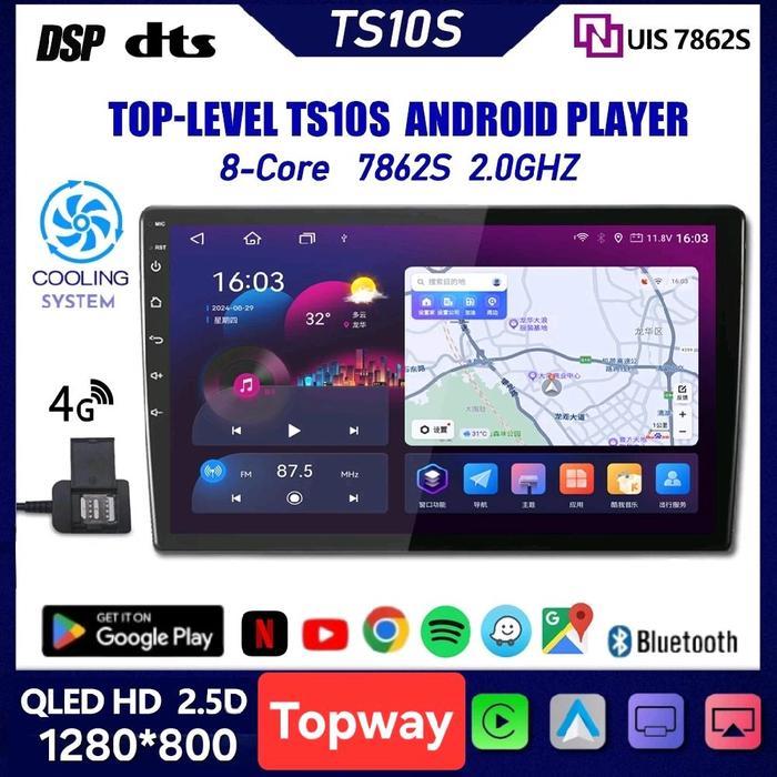 Head Unit Android TS10S topway 1280*800 DSP build-in with Bluetooth Car - ts10s 9 inch 4/32