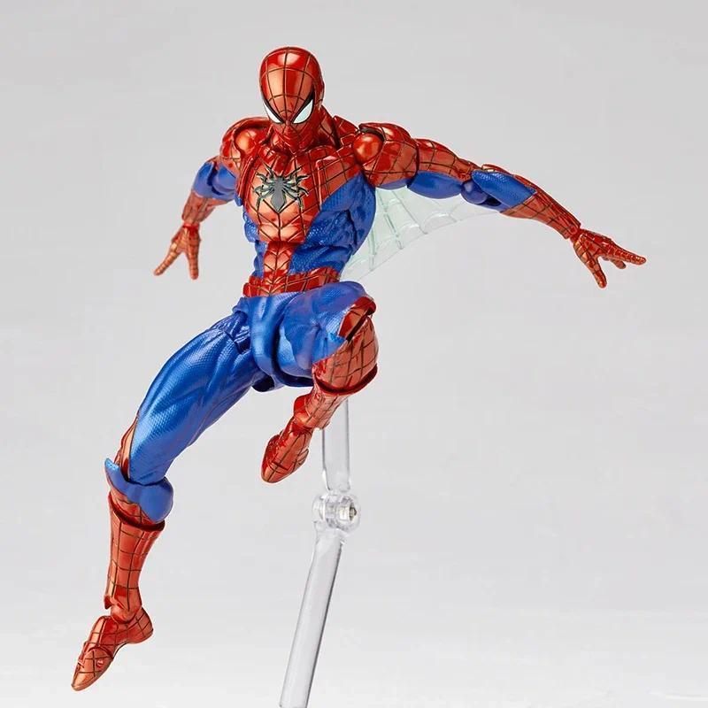 AMAZING YAMAGUCHI Spiderman 2.0 Action Figure PVC Movable Collectible Model 16cm Revoltech Spider-Ma