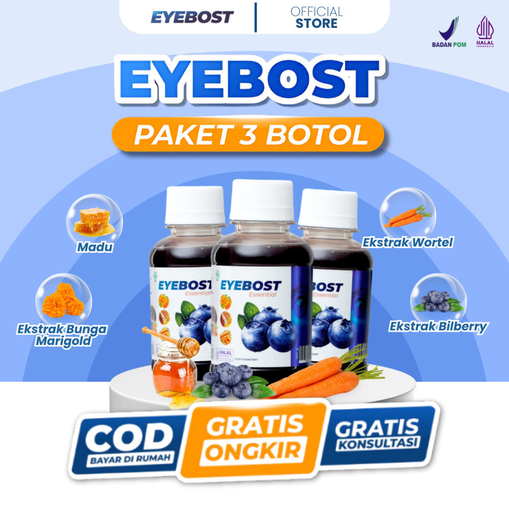 MADU EYEBOST - PAKET 1 BOTOL - Madu Eyebost Vitamin Mata Alami Atasi Glaukoma Rabun Cegah Minus Pter