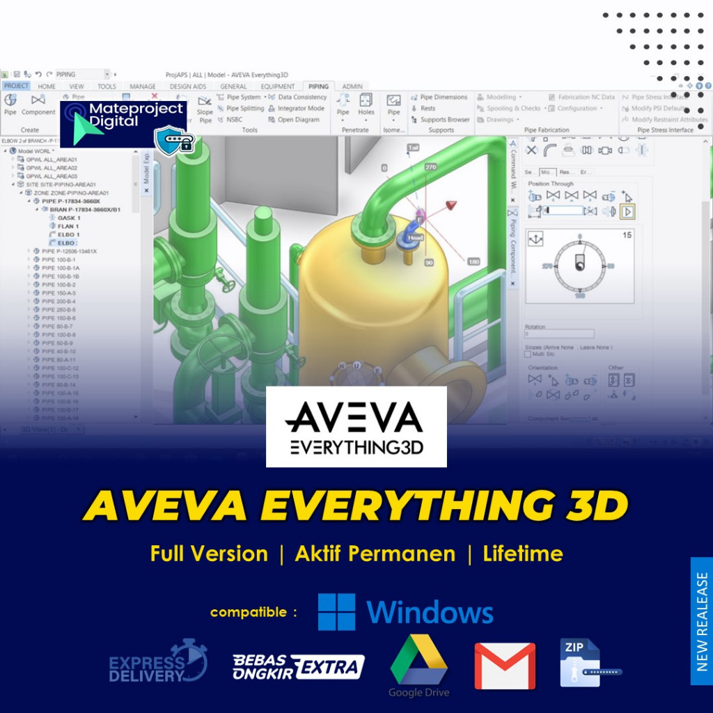 AVEVA Everything 3D Full Version AVEVA E3D Software Plant Design
