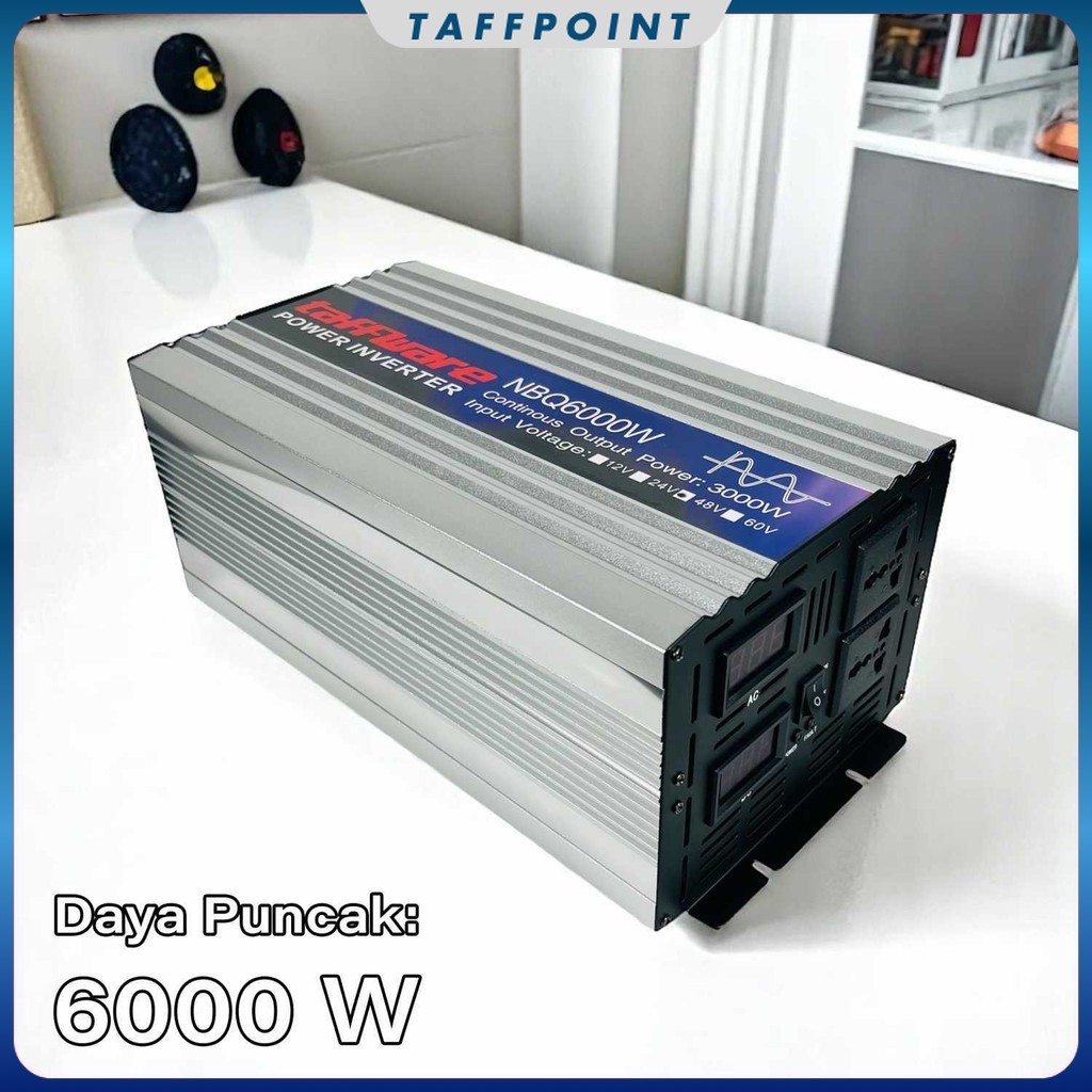 Taffware Power Inverter Mobil Pure Sine Wave DC 48V to AC 220V 6000W - NBQ6000W